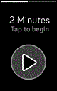 Écran de l'application Relax montrant la session de 2 minutes avec un bouton lecture